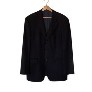Loro Piana Baumler Superfine Wool And Cashmere Navy Blue Blazer Jacket, size 50